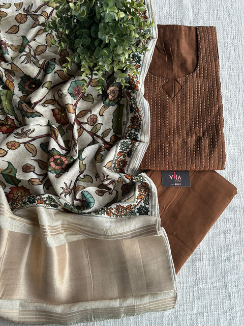 Kalamkari dupatta salwar material