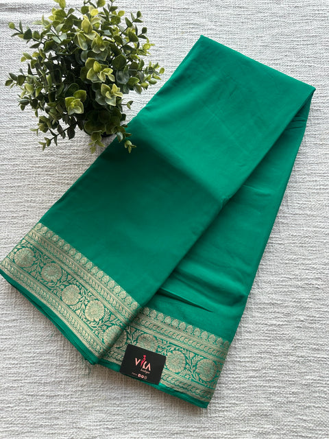 Weaving border semi georgette saree