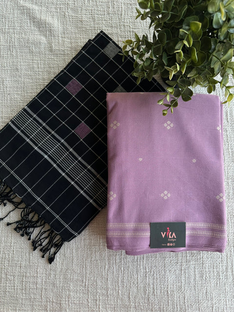 Cotton suit set with jamdhani dupatta