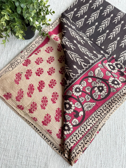 Kalamkari printed cotton saree