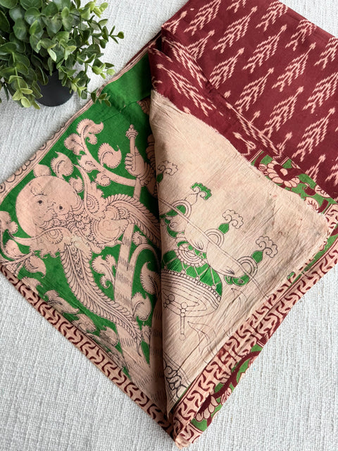 Kalamkari printed cotton saree