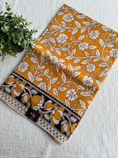 Kalamkari printed cotton saree