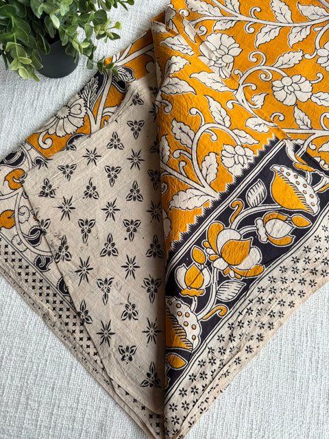 Kalamkari printed cotton saree