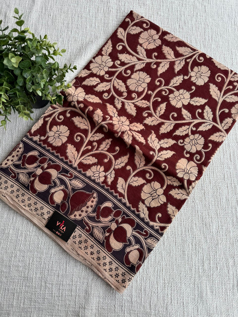 Kalamkari printed cotton saree