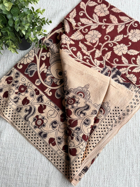Kalamkari printed cotton saree