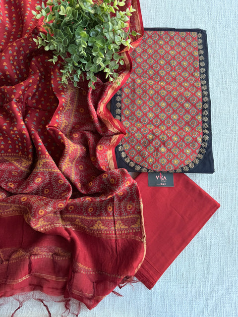 Yoke pattern cotton salwar material