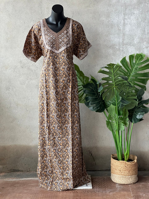 XXL size printed cotton nighty