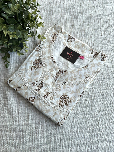 L size printed cotton nighty