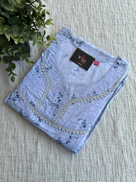 L size printed cotton nighty