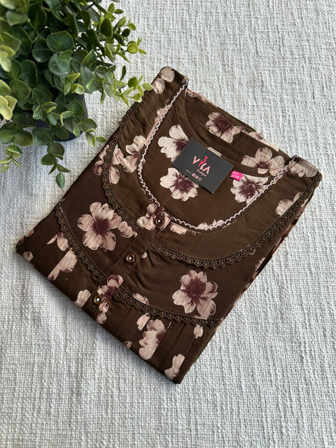 L size printed cotton nighty