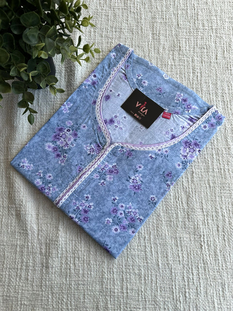 L size printed cotton nighty