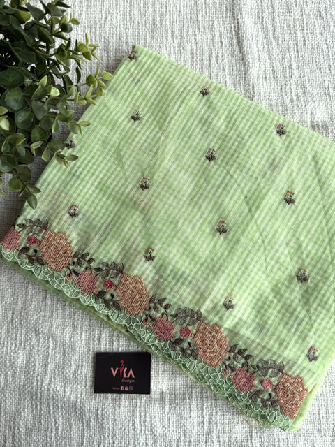 Scallop emb border kota cotton saree