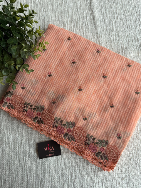 Scallop emb border kota cotton saree