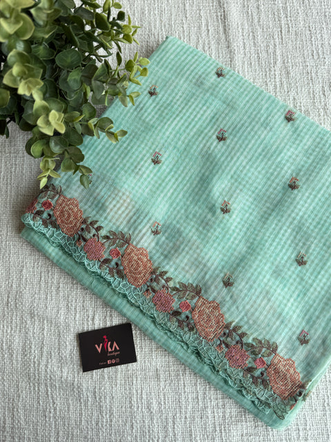 Scallop emb border kota cotton saree