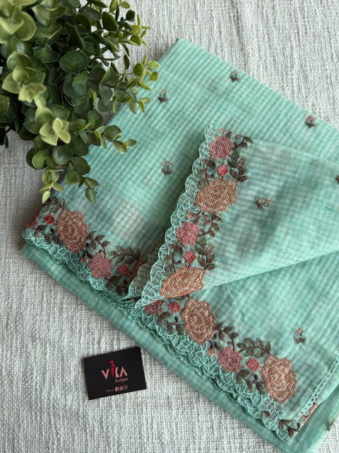 Scallop emb border kota cotton saree