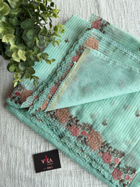 Scallop emb border kota cotton saree