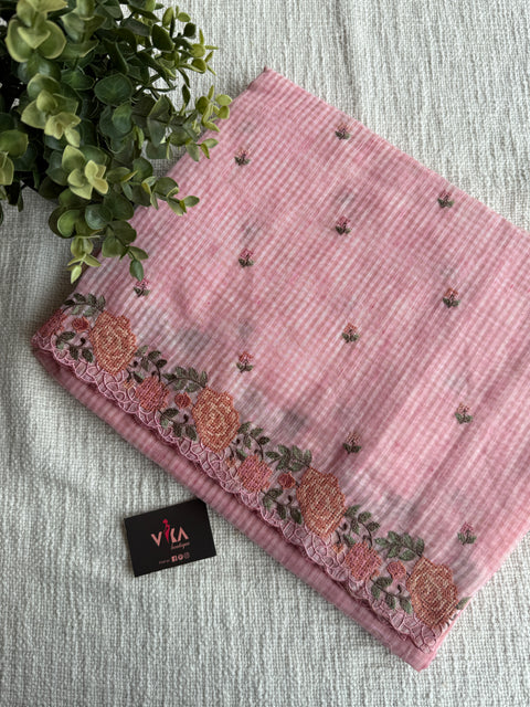 Scallop emb border kota cotton saree