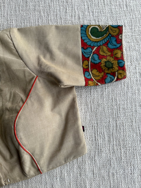 Pen kalamkari Back patch Blouse