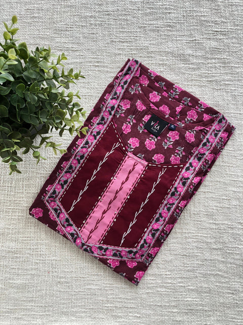 XL size printed cotton nighty