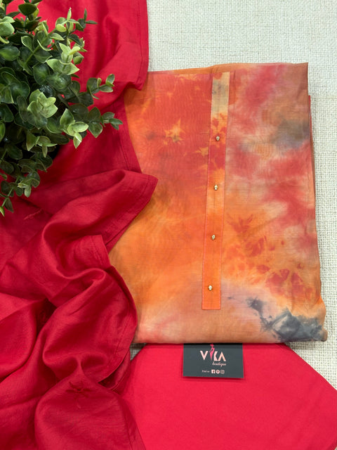 Tie and dye printed cotton material
