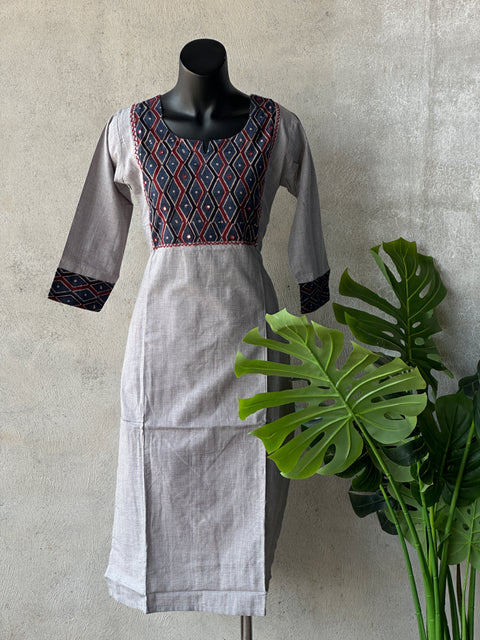 Ajrakh patch work pure cotton kurti