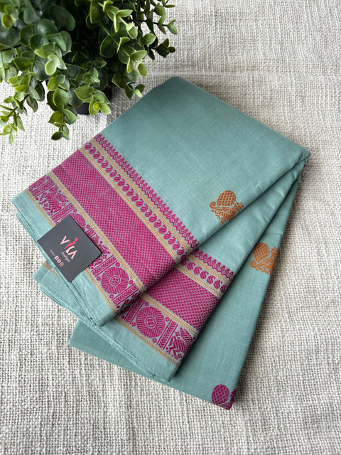 Pale Blue Chettinad Cotton saree