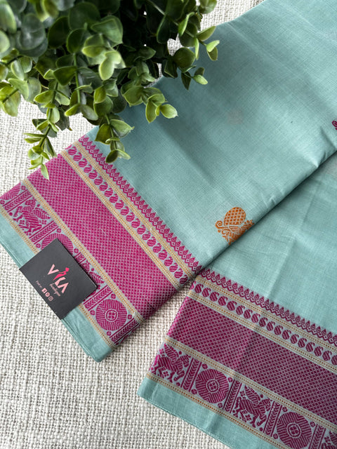 Pale Blue Chettinad Cotton saree