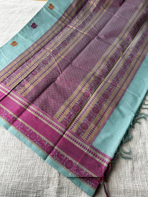 Pale Blue Chettinad Cotton saree