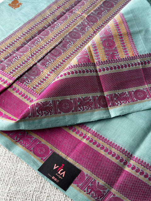 Pale Blue Chettinad Cotton saree