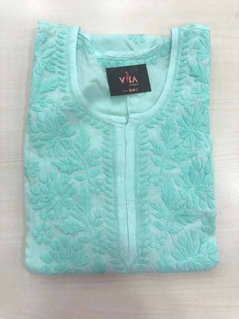 Lucknowi ready kurti - Light Blue