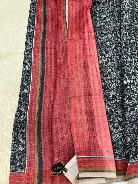 Printed chanderi saree