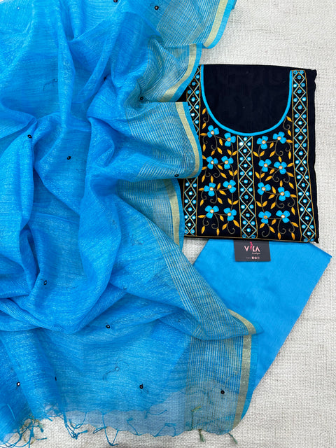 Emb cotton salwar material