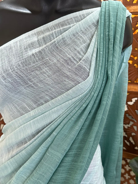 Ombré dyed handloom cotton saree