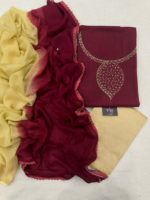 Hand embroidery salwar material