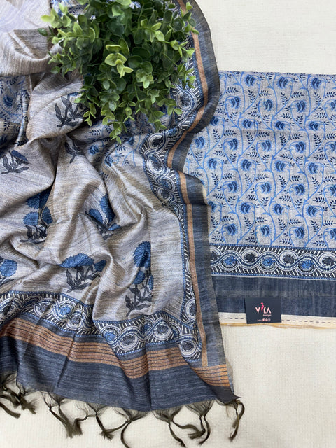 Printed art silk dupatta with Kurta