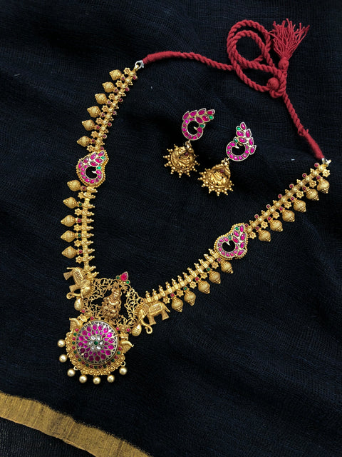 925 Silver Long necklace with jhumka