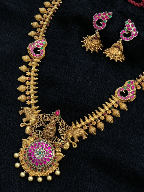 925 Silver Long necklace with jhumka