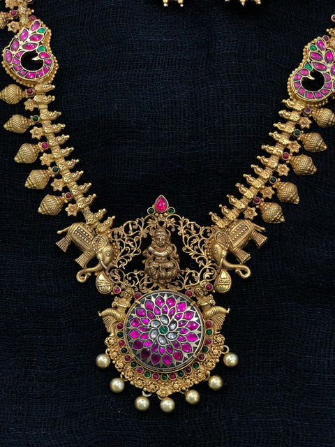 925 Silver Long necklace with jhumka
