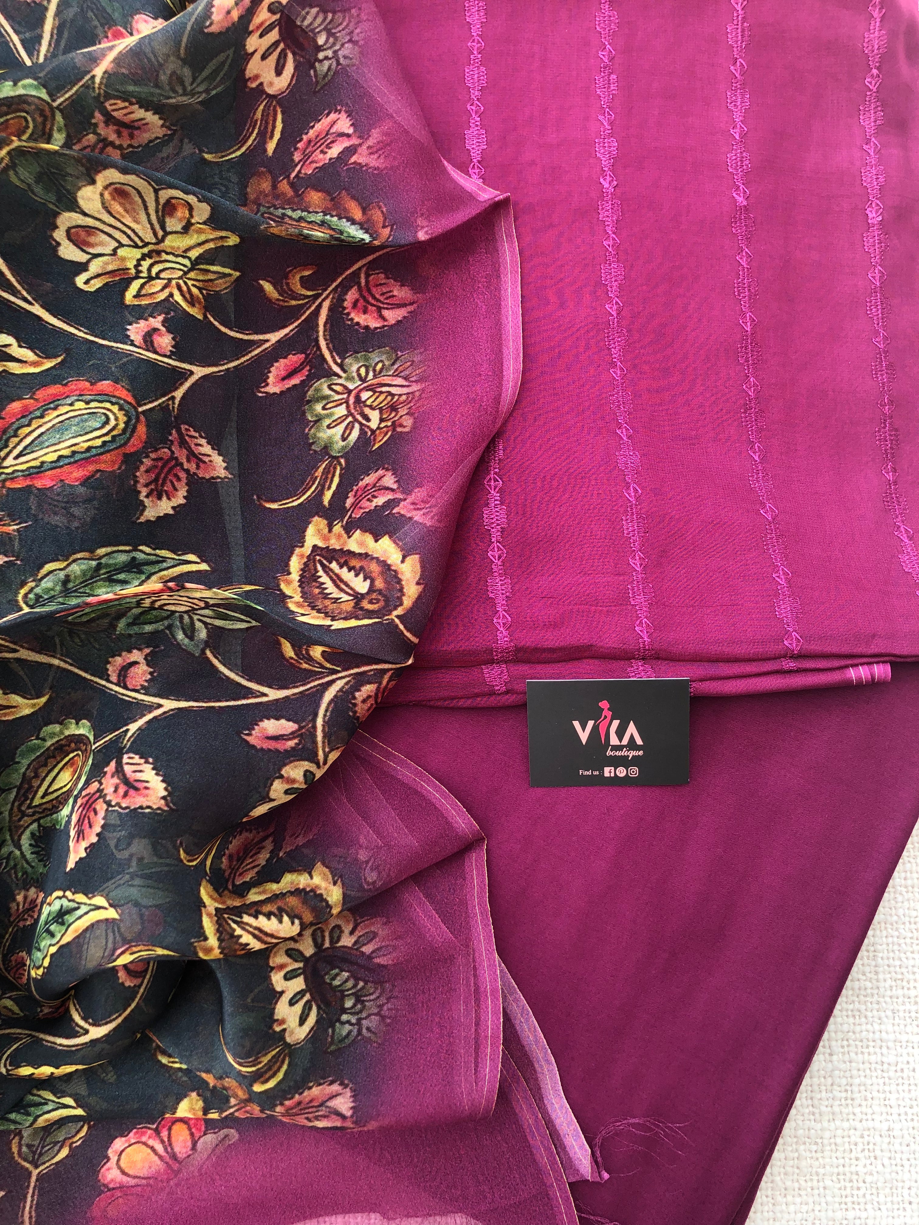 Self embroidery organza salwar material – VIKA Boutique