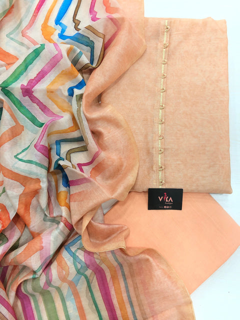 Zigzag chanderi salwar set
