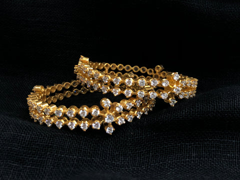 925 Silver white stone bangles
