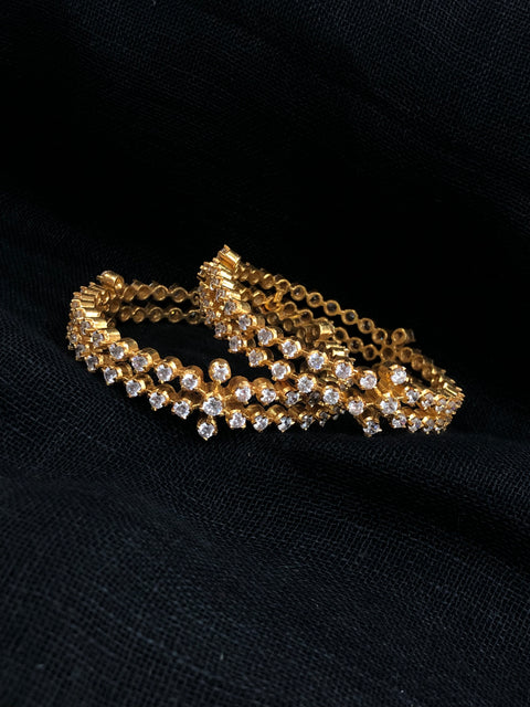 925 Silver white stone bangles