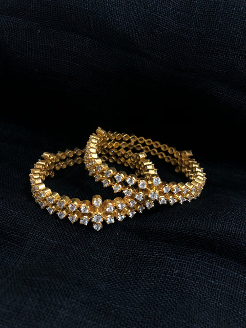 925 Silver white stone bangles