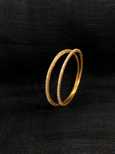 925 Silver white stone Bangles - Size 2.3