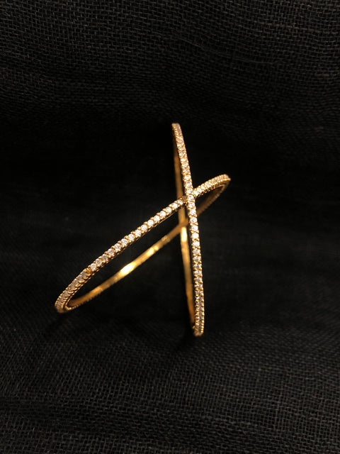 925 Silver white stone Bangles - Size 2.3