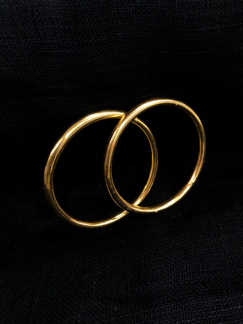 925 Silver plain bangles - Size 2.4