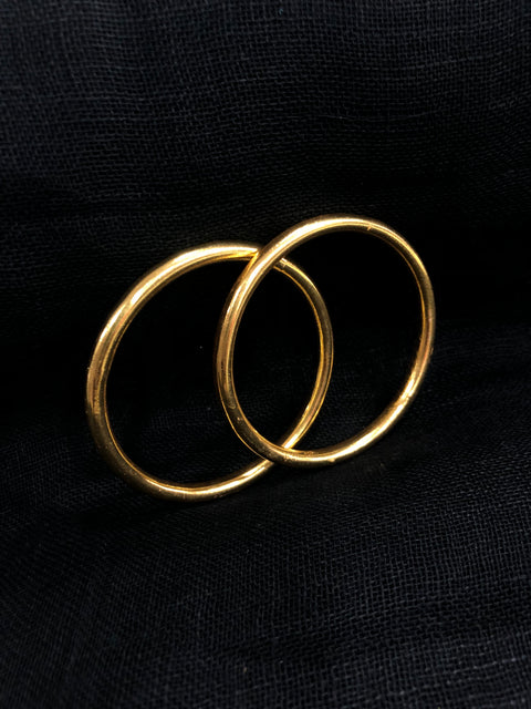 925 Silver plain bangles - Size 2.4