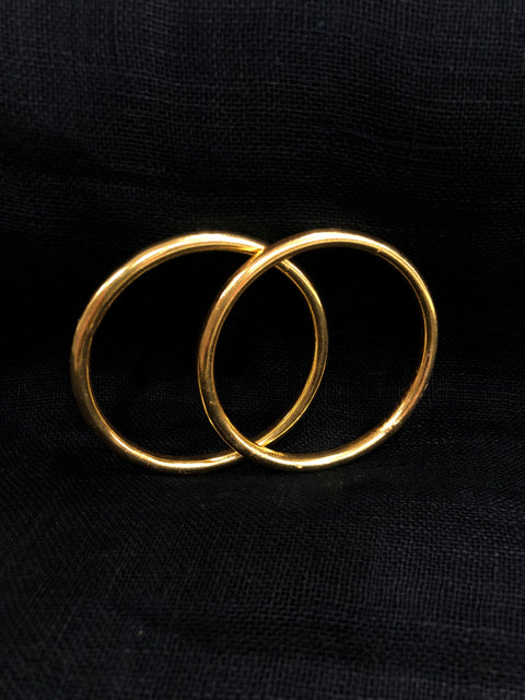 925 Silver plain bangles - Size 2.4