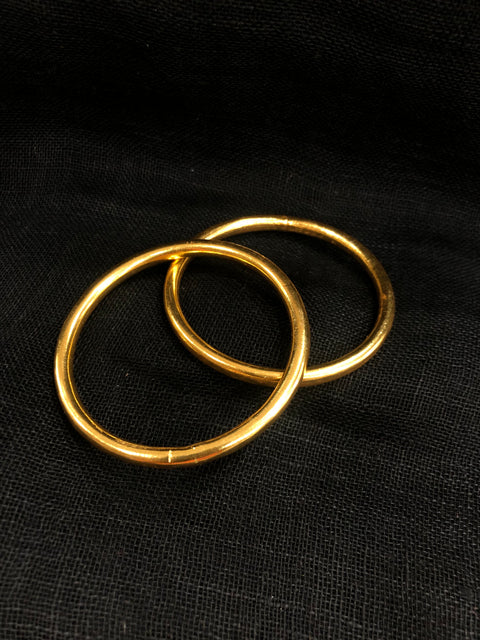 925 Silver plain bangles - Size 2.4