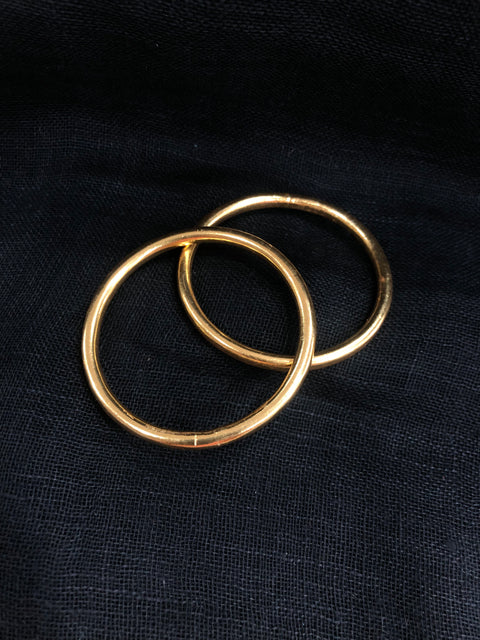 925 Silver plain bangles - Size 2.4